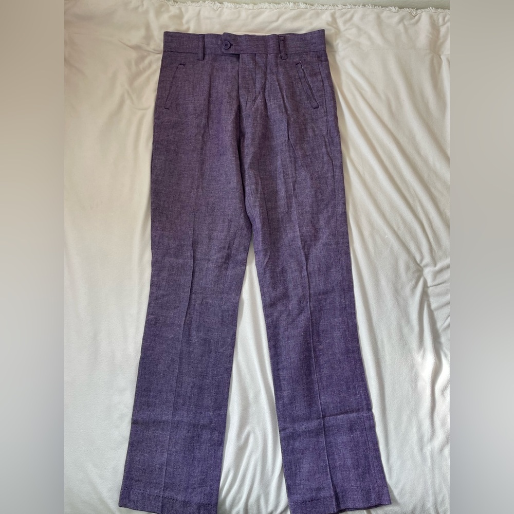 Isaak Mizrahi boys purple linen pants